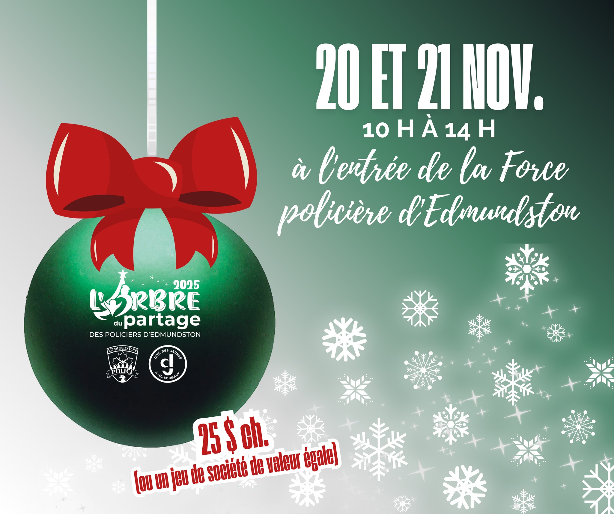Une 6e édition pour l’arbre du partage de la Force policière d’Edmundston